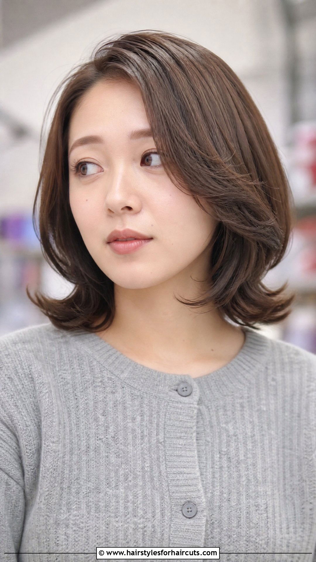 Flipped End Medium Bob - 25 hairstyles without bangs for medium length hair - 25 hairstyles without bangs for medium length hair
