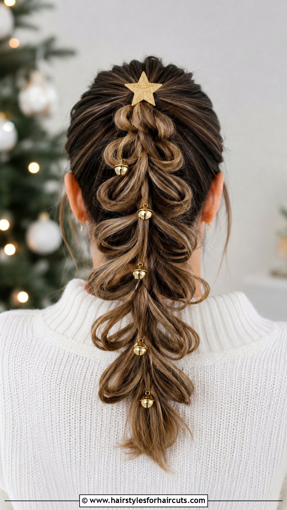 Flipped Ponytail Christmas Tree - 25 christmas tree hairstyles - 25 christmas tree hairstyles