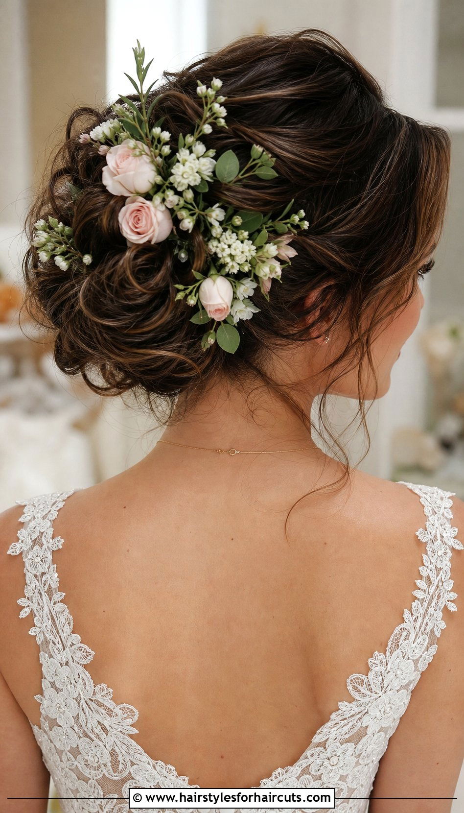 Floral Accessorized Updo Shoulder Length - 25 wedding hairstyles shoulder length - 25 wedding hairstyles shoulder length