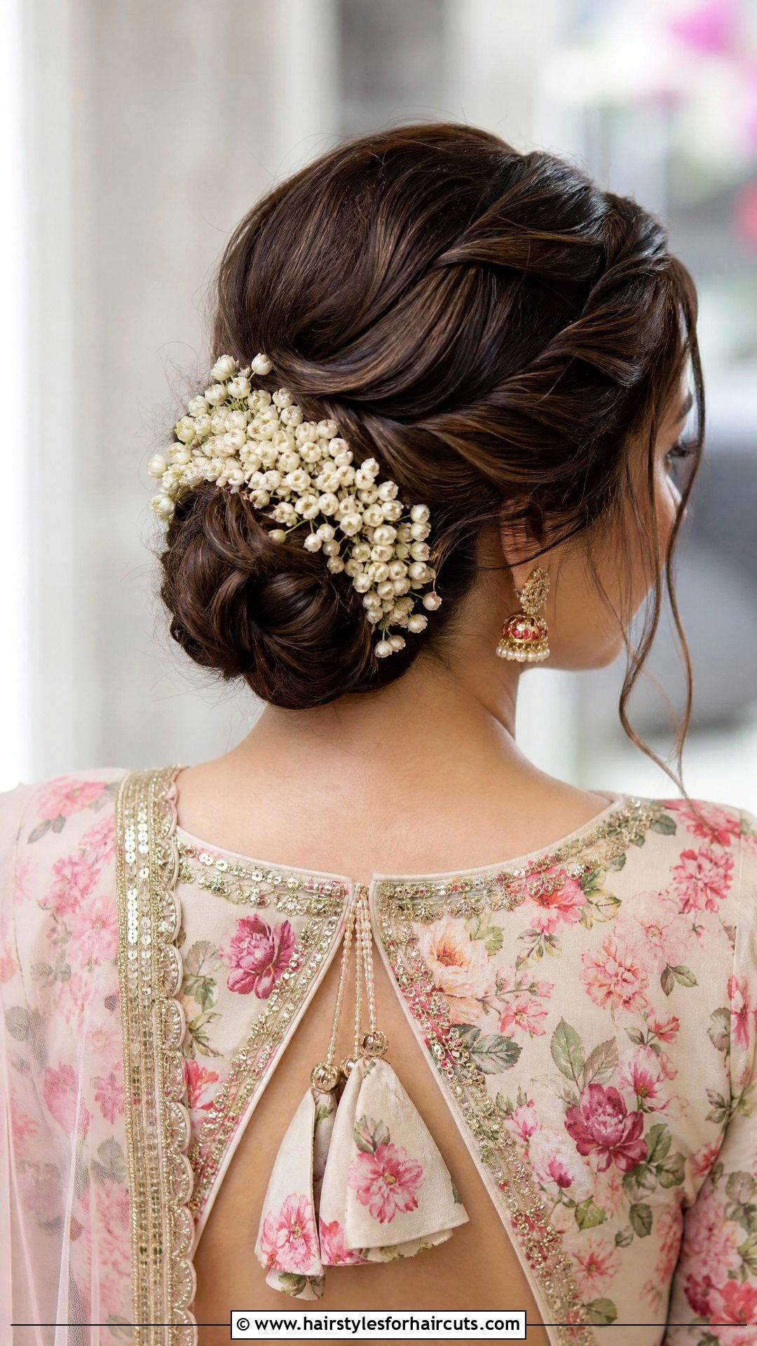 Floral Updo Hairstyle For Lehenga - 25 hairstyles for lehenga - 25 hairstyles for lehenga