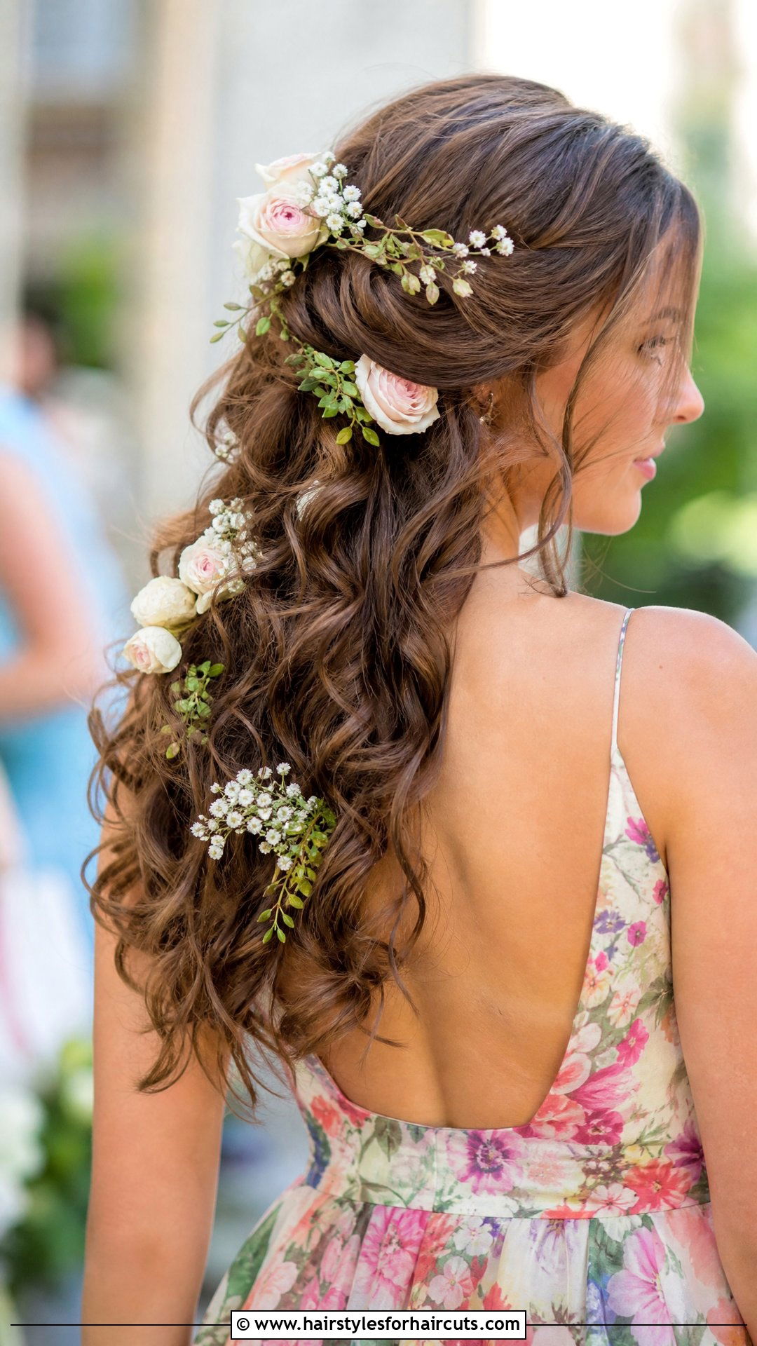 Flower Adorned Waves Wedding Hairstyle - 25 wedding hairstyles medium hair - 25 wedding hairstyles medium hair