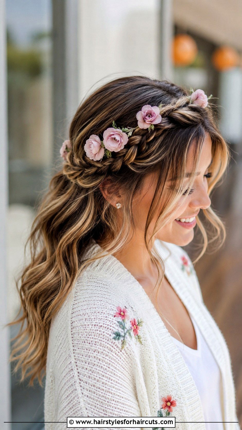 Flower Braid With Waves - 25 braid hairstyles hair down - 25 braid hairstyles hair down
