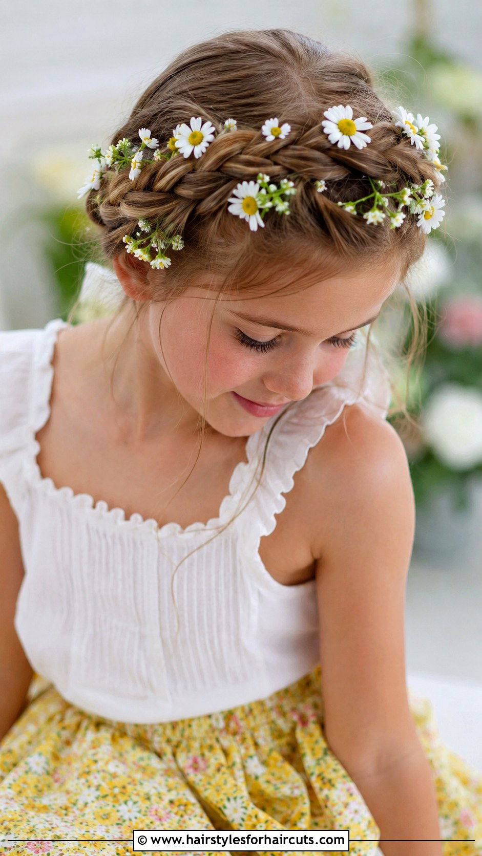 Flower Crown Braid - 25 cute hairstyles for girls - 25 cute hairstyles for girls