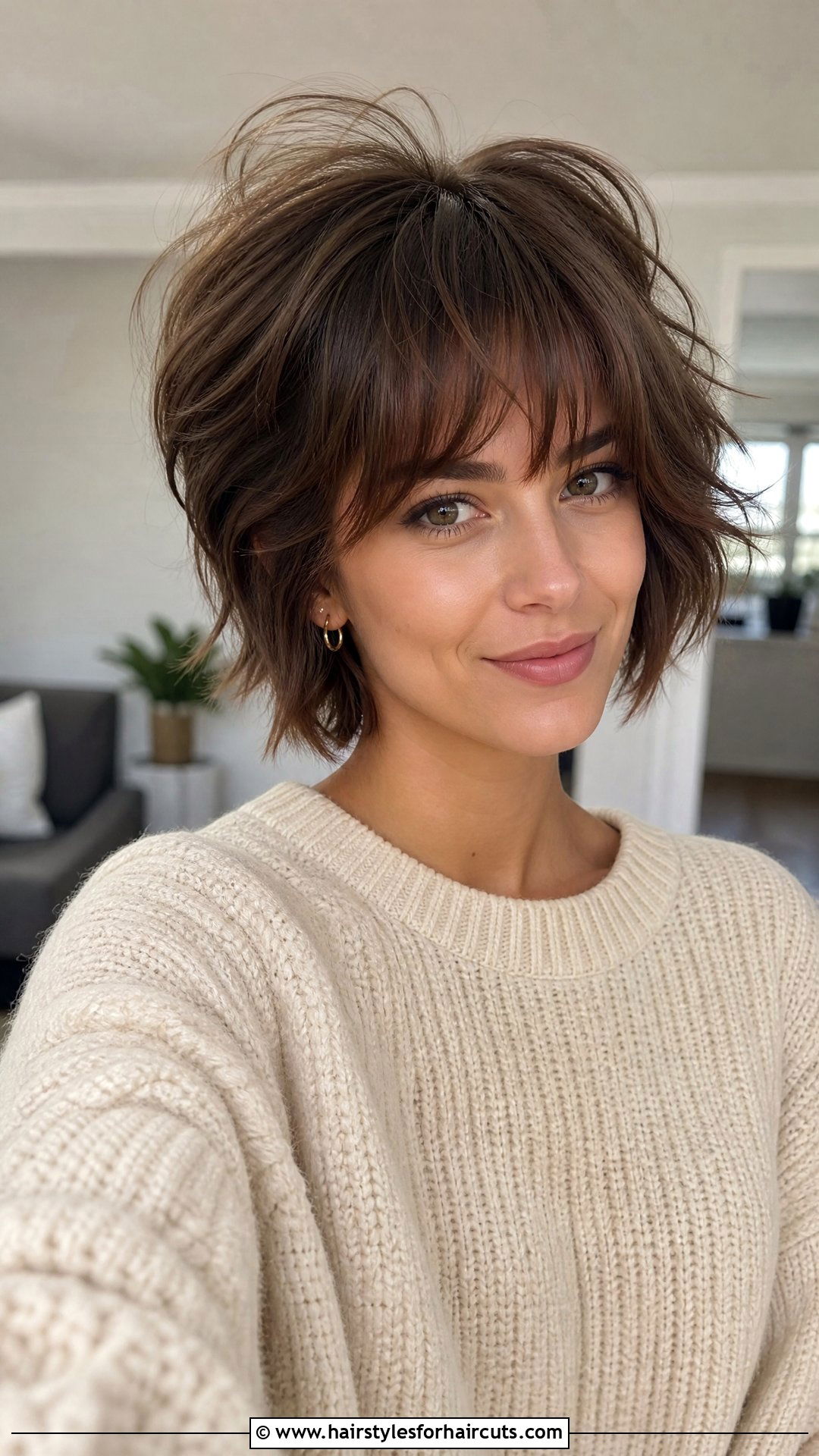 Fluffy Bangs With Short Layered Cut - 25 korean front haircuts - 25 korean front haircuts