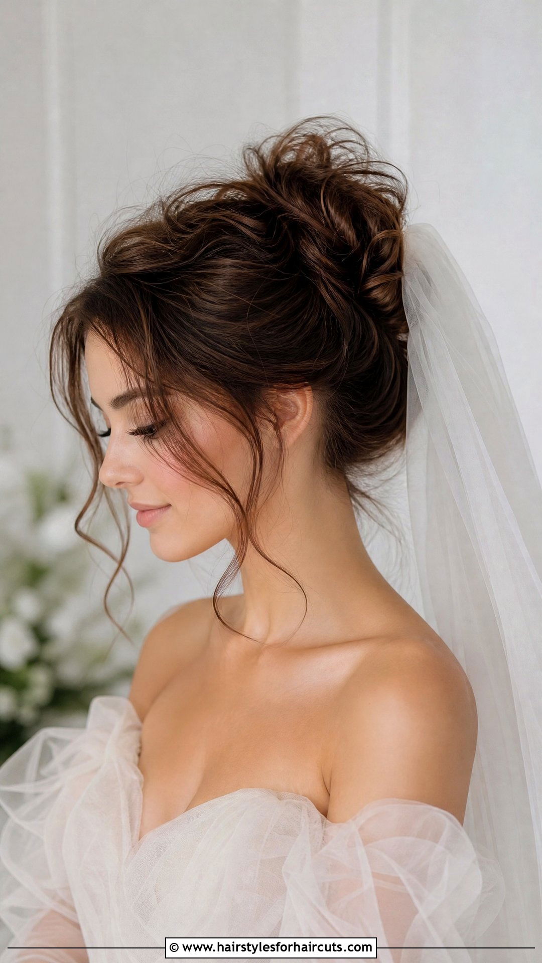 Fluffy Cloud Bun Wedding Hairstyle With Veil - 25 wedding hairstyles with veil - 25 wedding hairstyles with veil