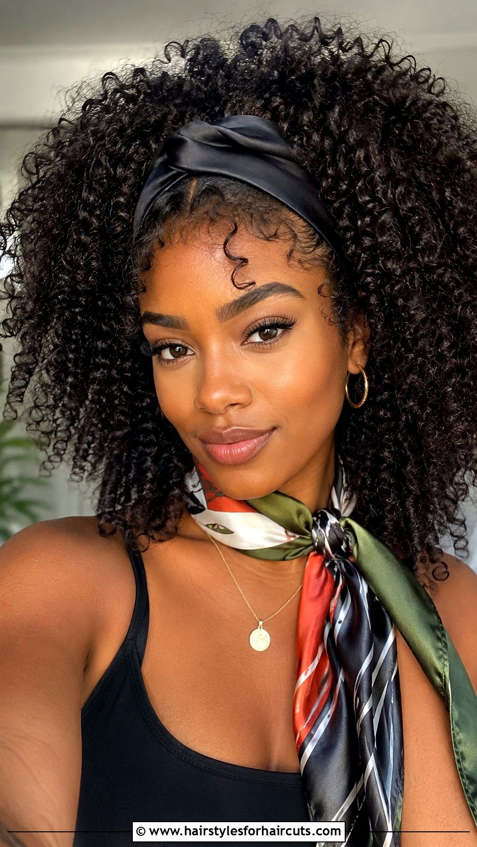 Fluffy Curls With Satin Headband - 25 cute hairstyles for winter - 25 cute hairstyles for winter