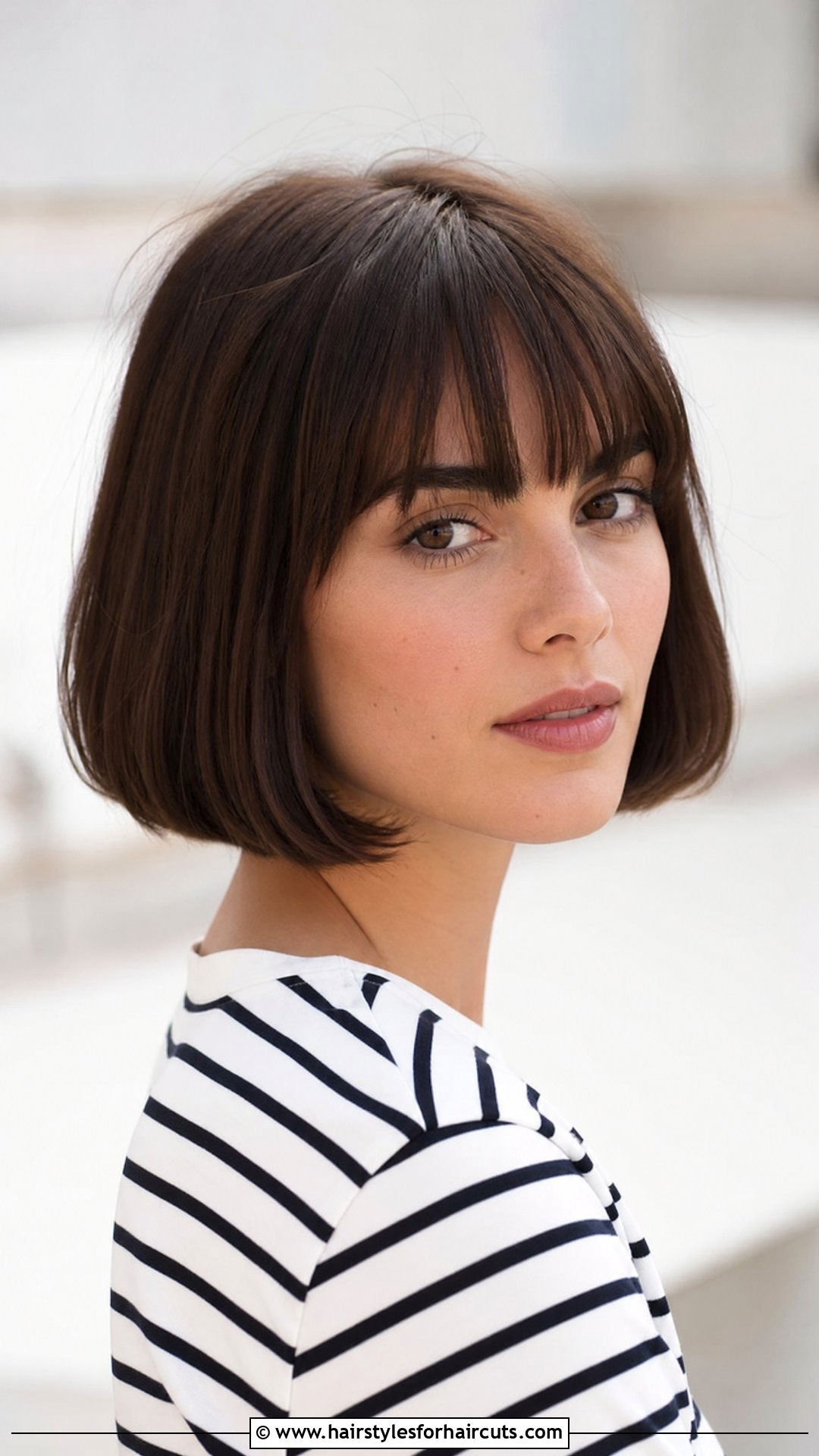 French Bob Haircut With Bangs - 25 hairstyles for women in 50s - 25 hairstyles for women in 50s