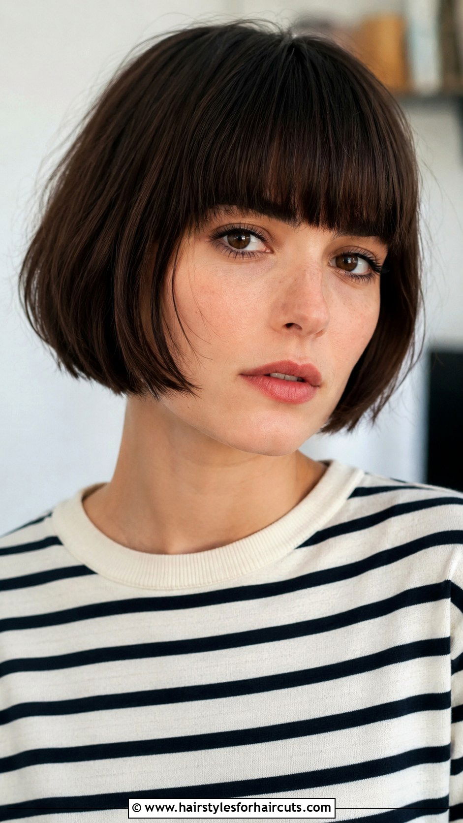 French Bob With Bangs - 25 haircuts for big ears - 25 haircuts for big ears