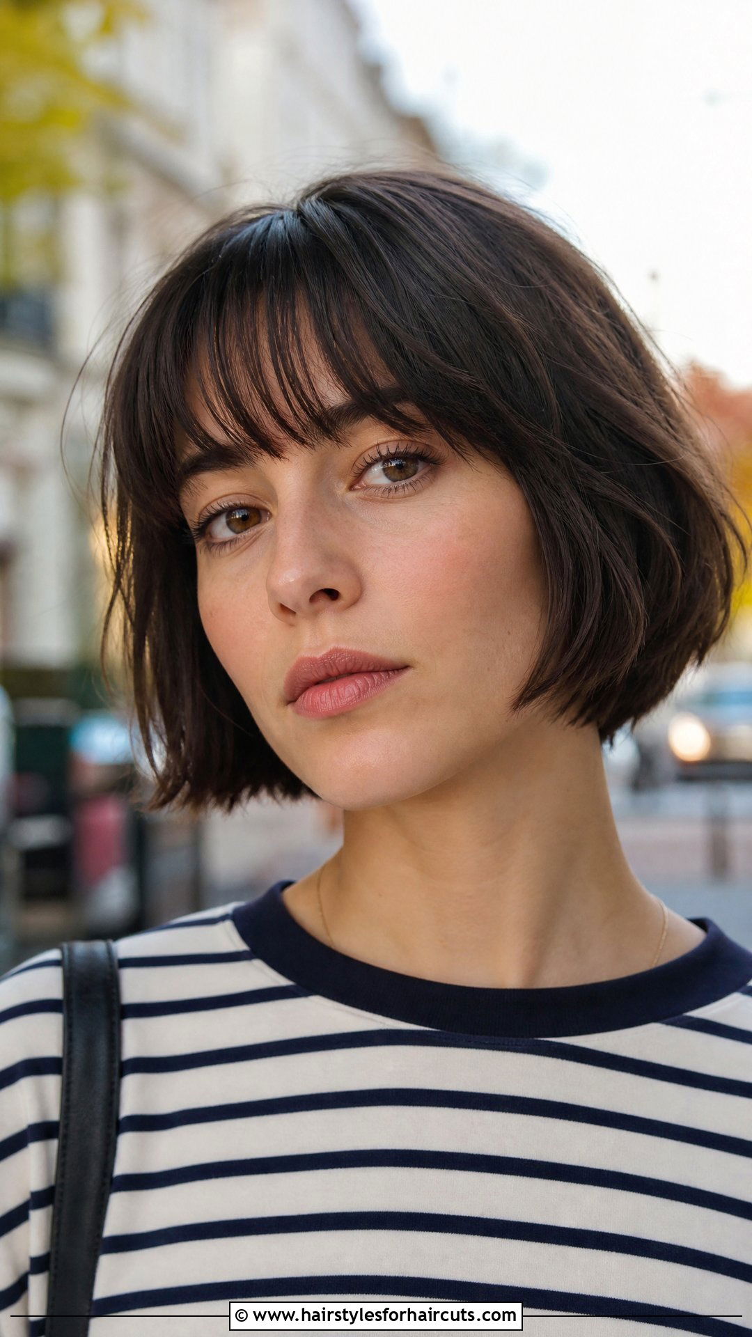 French Bob With Bangs - 25 shoulder length haircuts for straight fine hair - 25 shoulder length haircuts for straight fine hair