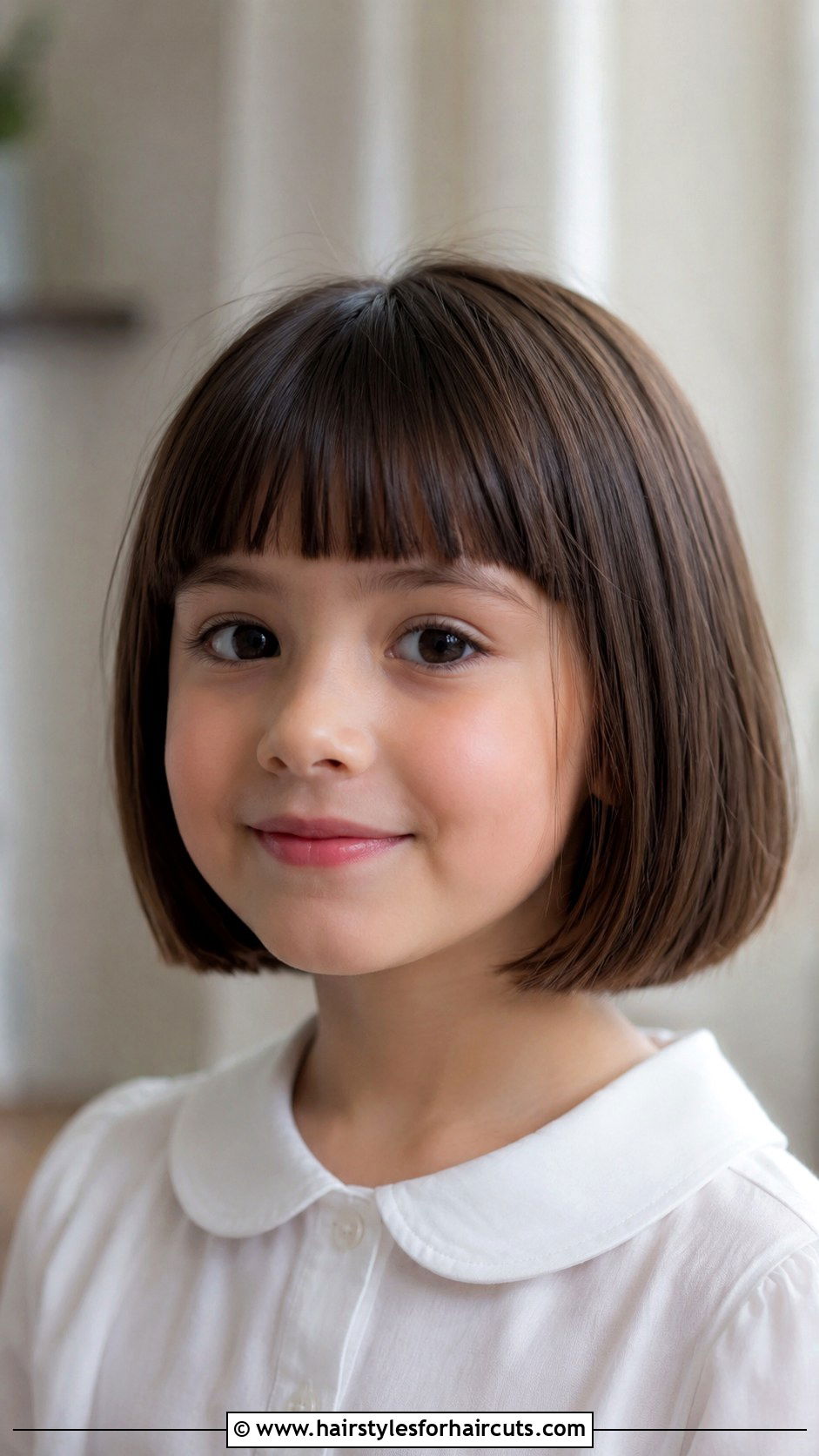 French Bob With Bangs - 25 short haircuts for kids with thick hair - 25 short haircuts for kids with thick hair