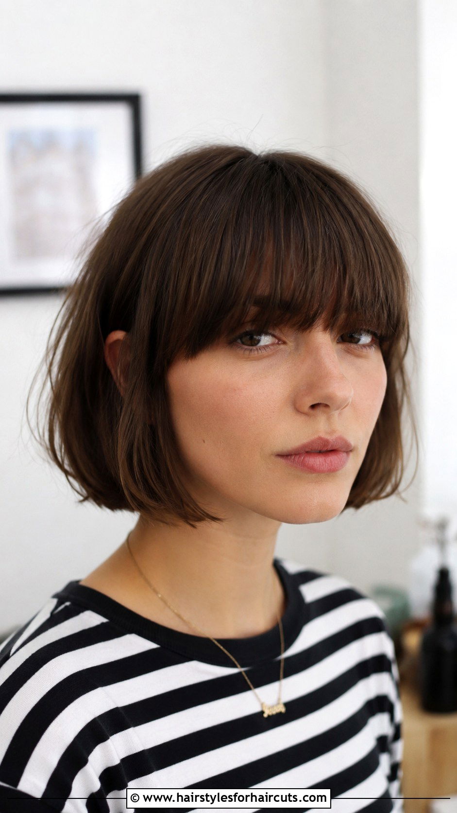 French Bob With Bangs - 25 womens short hairstyles for fine hair - 25 womens short hairstyles for fine hair