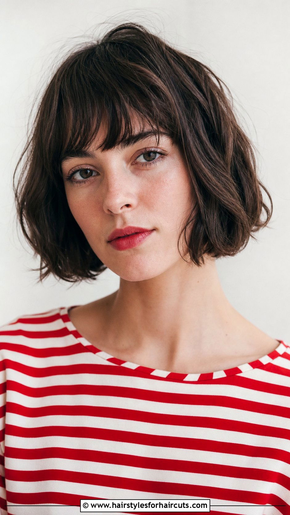 French Bob With Textured Waves - 25 hairstyles for thin wavy hair over 50 - 25 hairstyles for thin wavy hair over 50