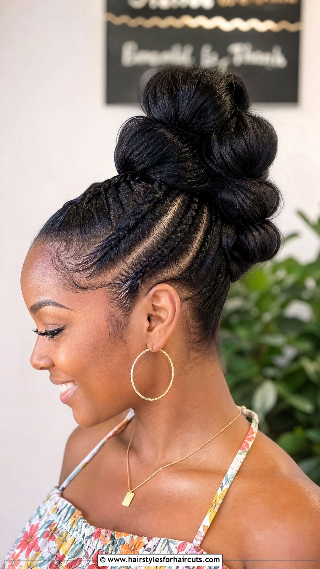 French Braid Bubble Updo - 25 french braid updo hairstyles for black hair - 25 french braid updo hairstyles for black hair