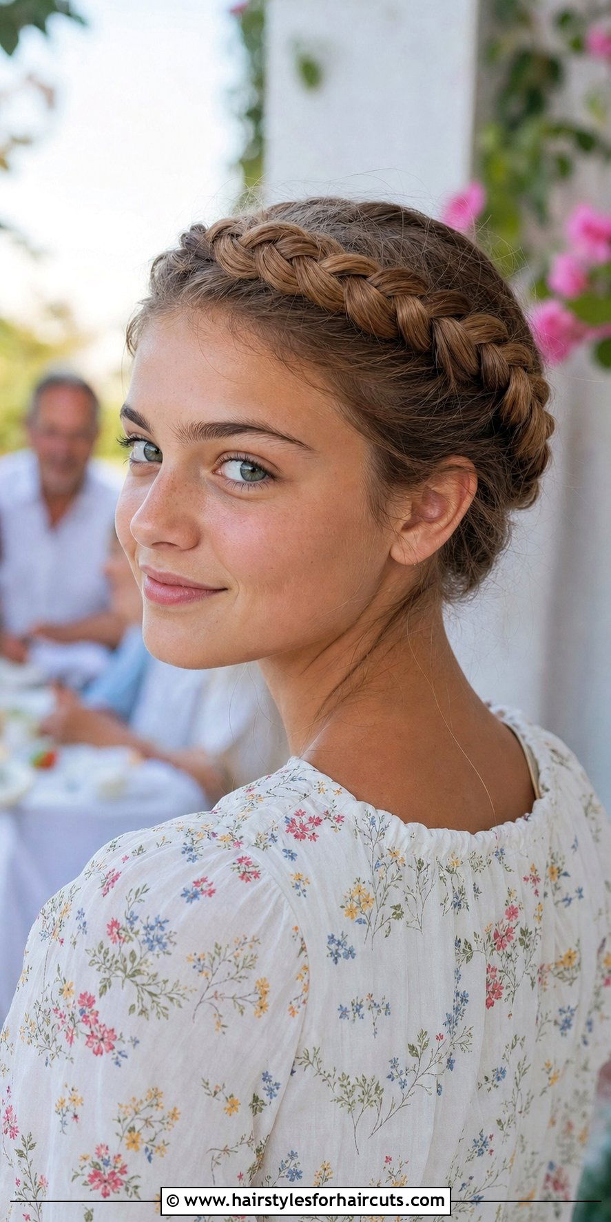 French Braid Crown Hairstyle - 25 hairstyles for girls with medium length hair - 25 hairstyles for girls with medium length hair