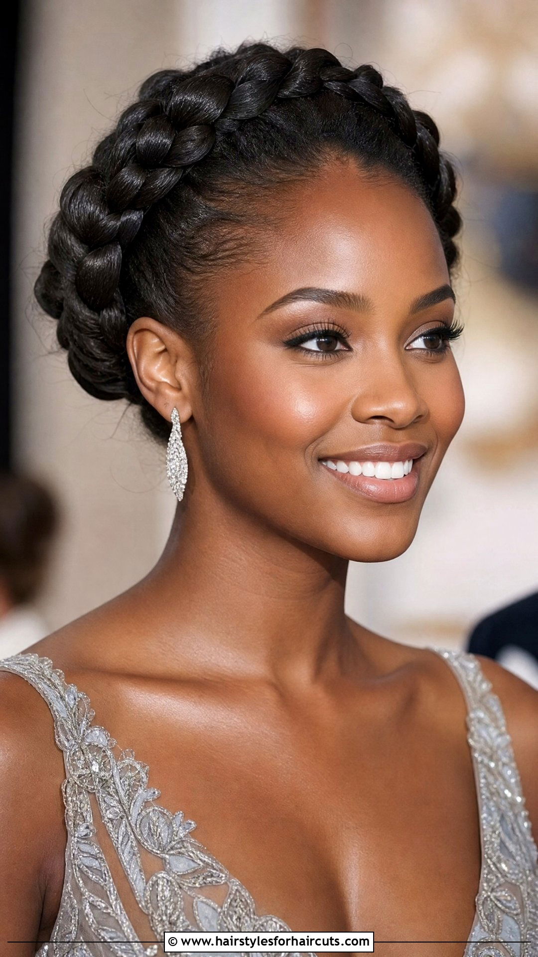 French Braid Crown Updo - 25 french braid updo hairstyles for black hair - 25 french braid updo hairstyles for black hair
