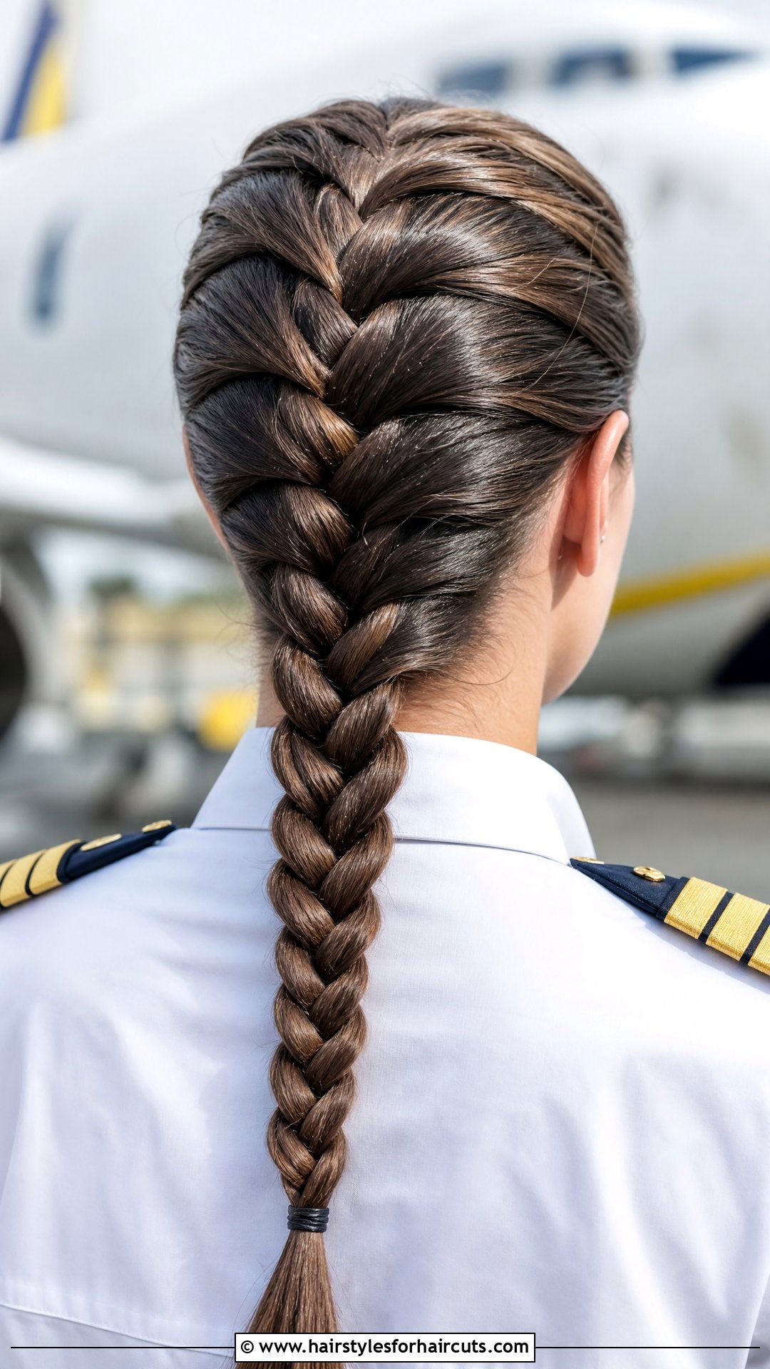 French Braid Down The Back - 25 flight attendant hairstyles - 25 flight attendant hairstyles