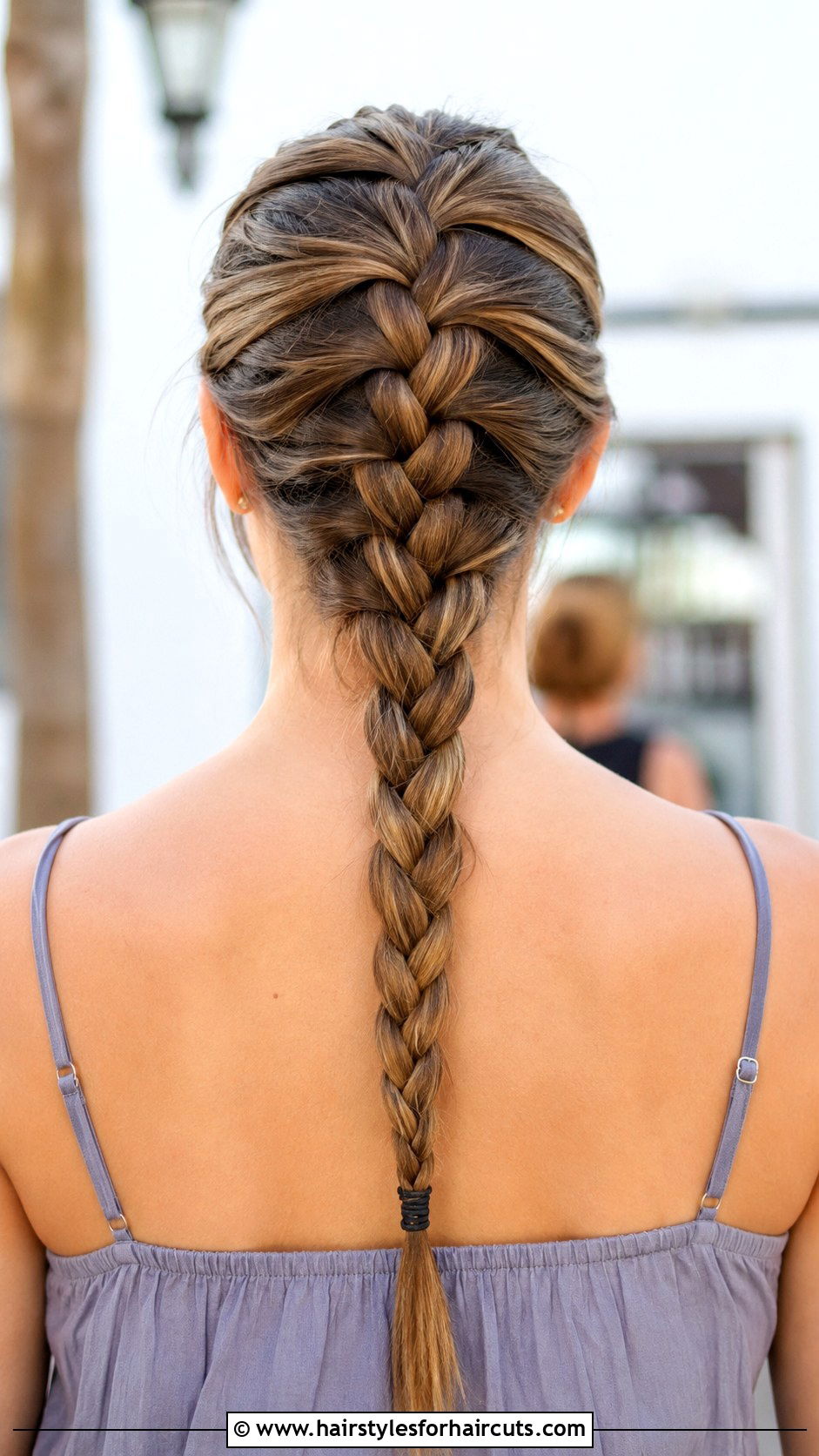 French Braid Down The Back - 25 graduation cap hairstyles for medium hair - 25 graduation cap hairstyles for medium hair