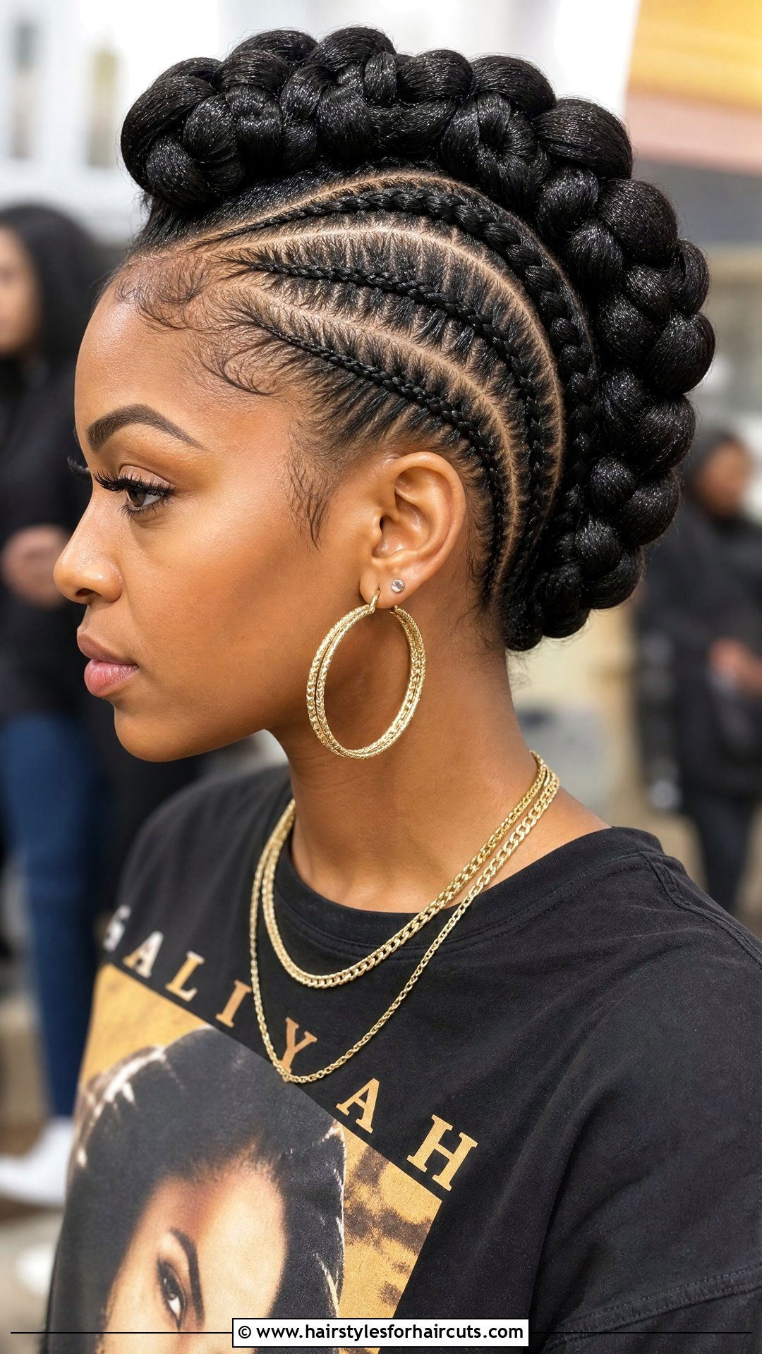 French Braid Faux Hawk Updo - 25 french braid updo hairstyles for black hair - 25 french braid updo hairstyles for black hair