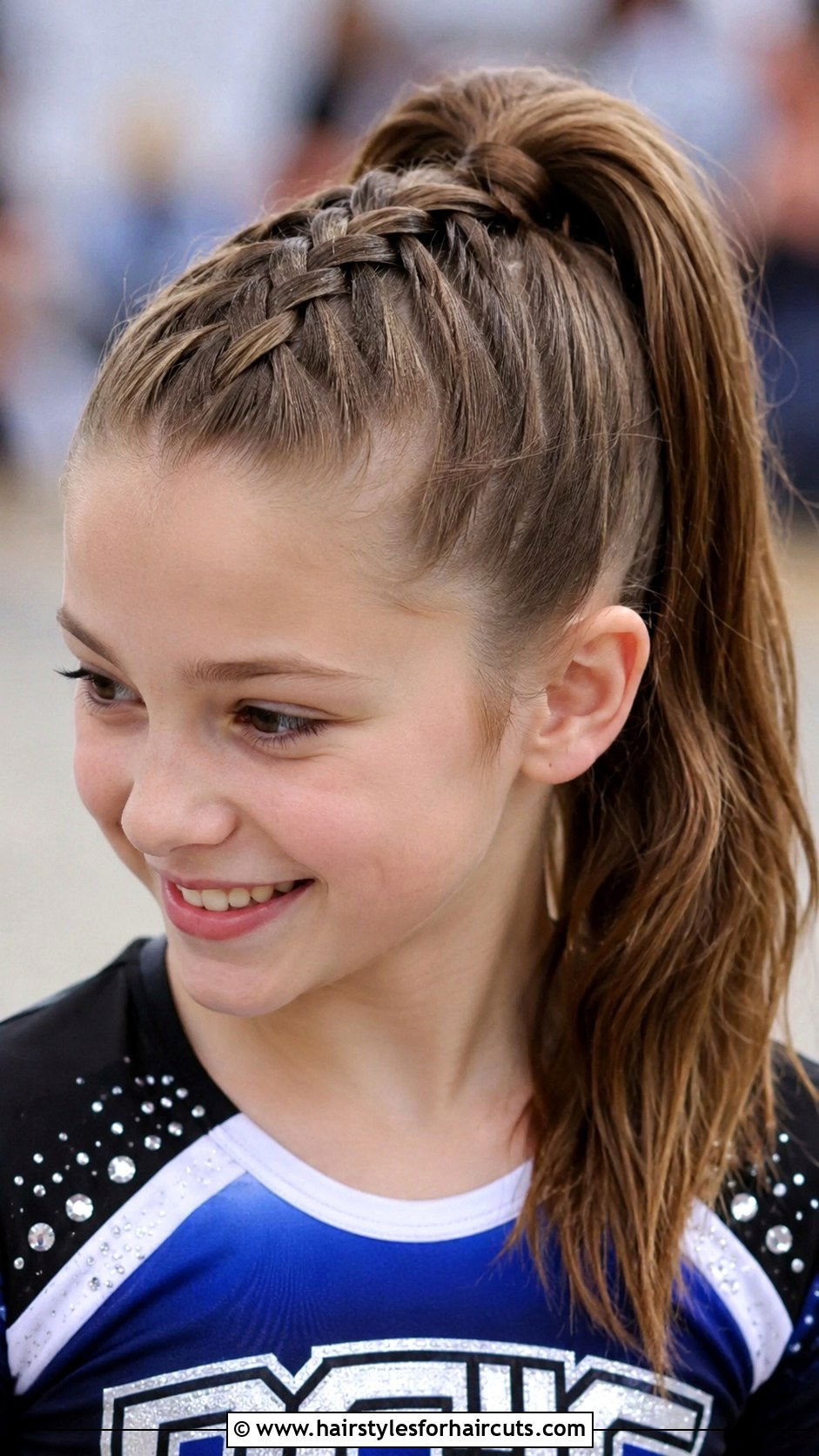 French Braid High Ponytail - 25 cheer hairstyles - 25 cheer hairstyles