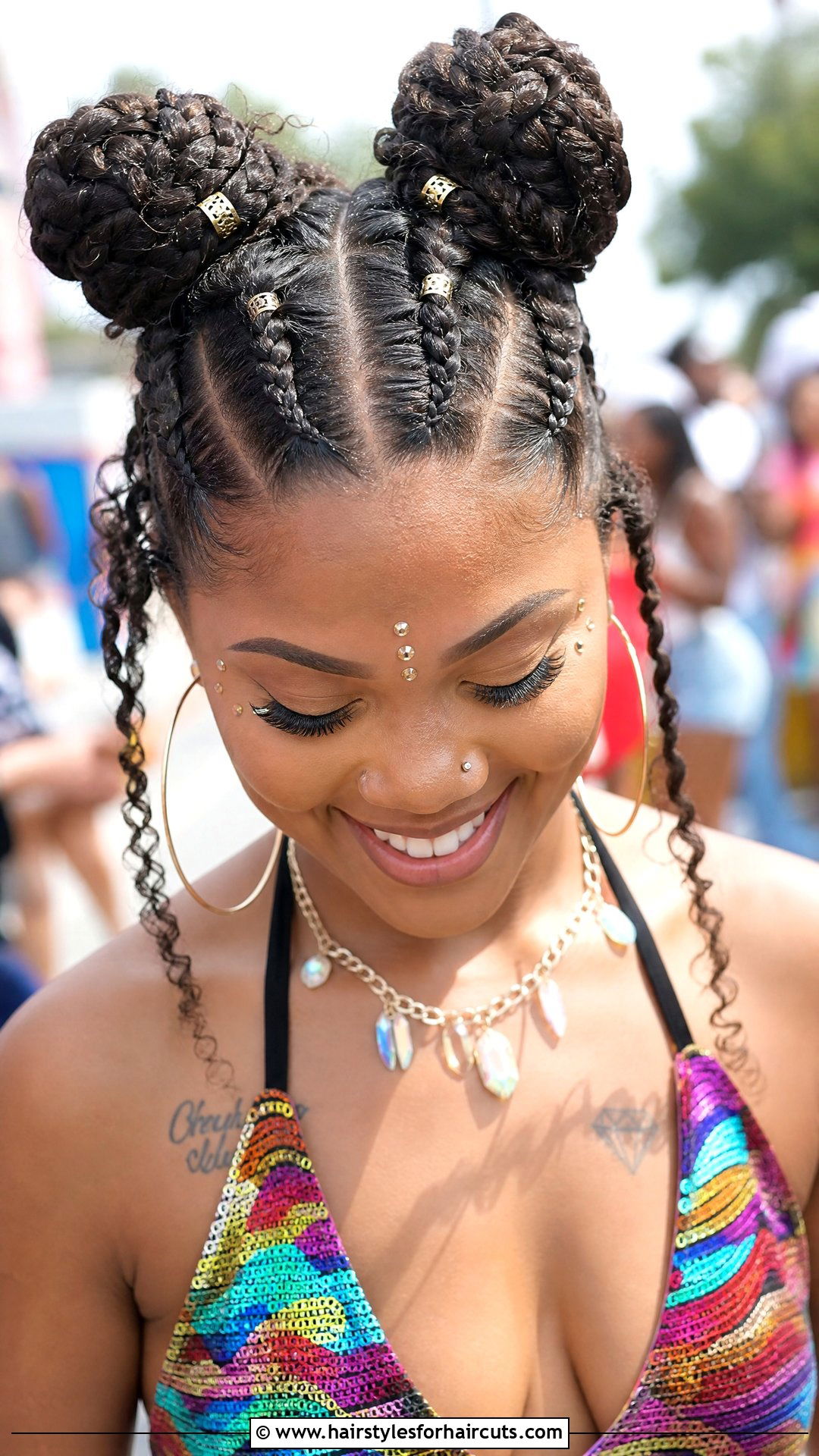 French Braid Space Buns - 25 french braid hairstyles for black hair - 25 french braid hairstyles for black hair