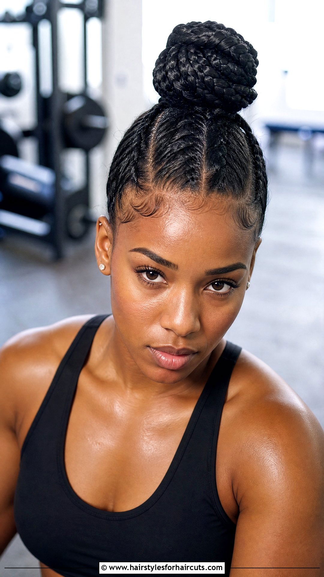 French Braid Top Knot - 25 french braid updo hairstyles for black hair - 25 french braid updo hairstyles for black hair