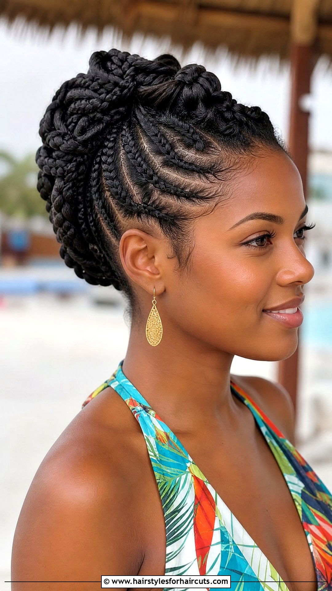 French Braid Twisted Updo - 25 french braid updo hairstyles for black hair - 25 french braid updo hairstyles for black hair