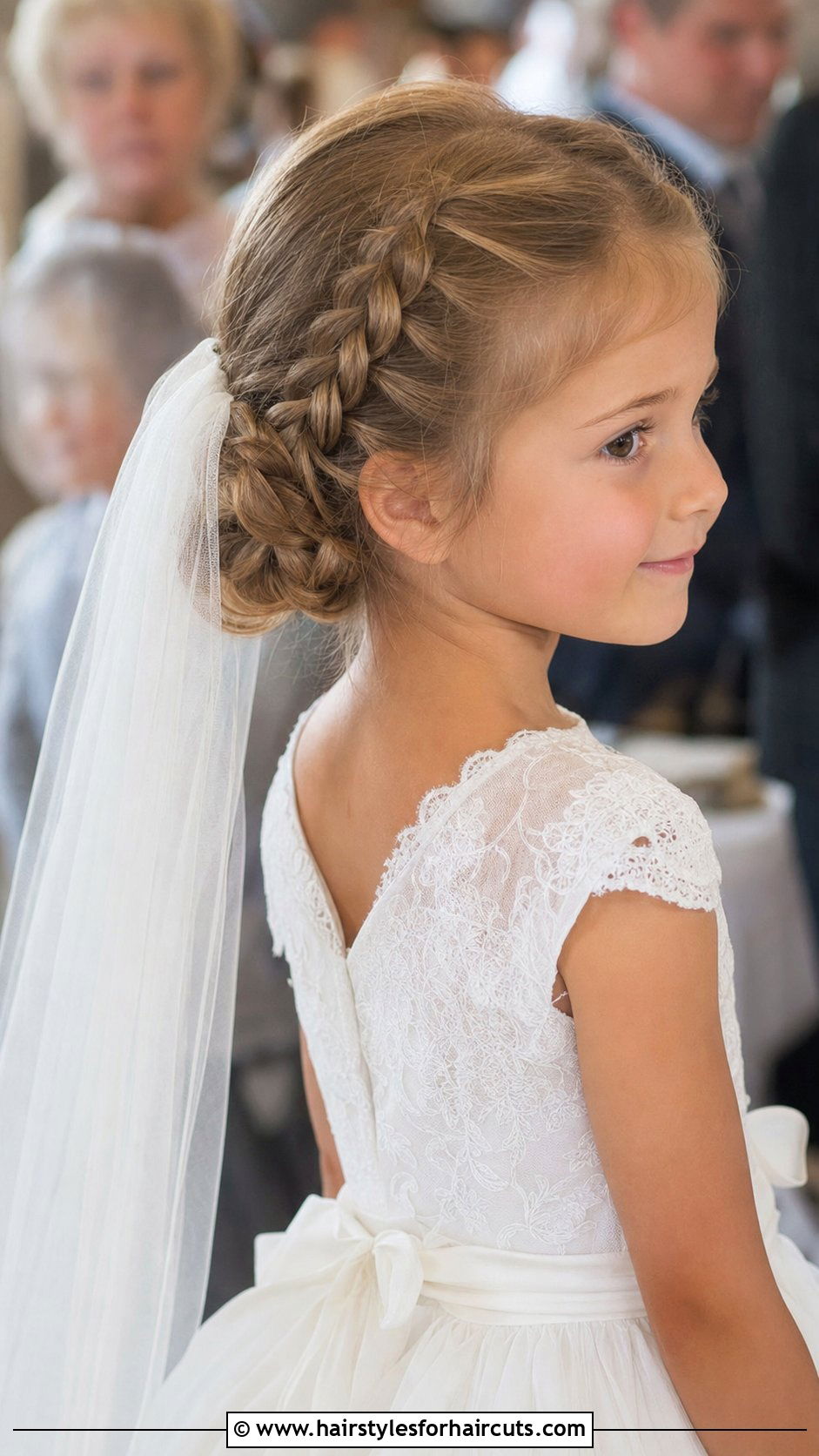 French Braid Updo Little Girl Wedding Hairstyle - 25 little girl wedding hairstyles for long hair - 25 little girl wedding hairstyles for long hair