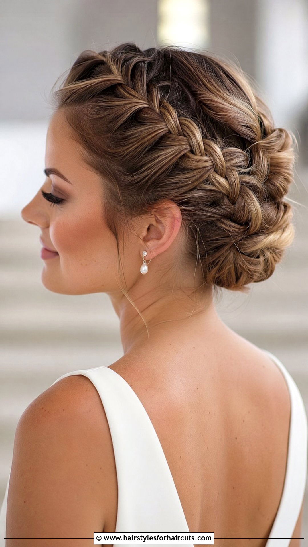French Braid Updo Wedding Hairstyle - 25 wedding hairstyles with braids - 25 wedding hairstyles with braids