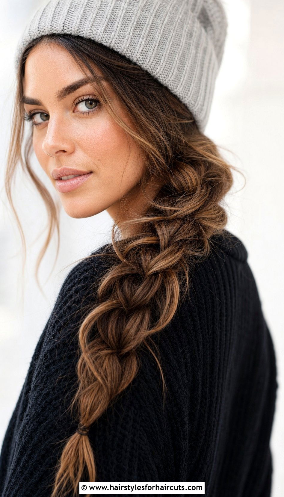 French Braid With Pulled Loose Sections - 25 hairstyles for long thin hair women - 25 hairstyles for long thin hair women