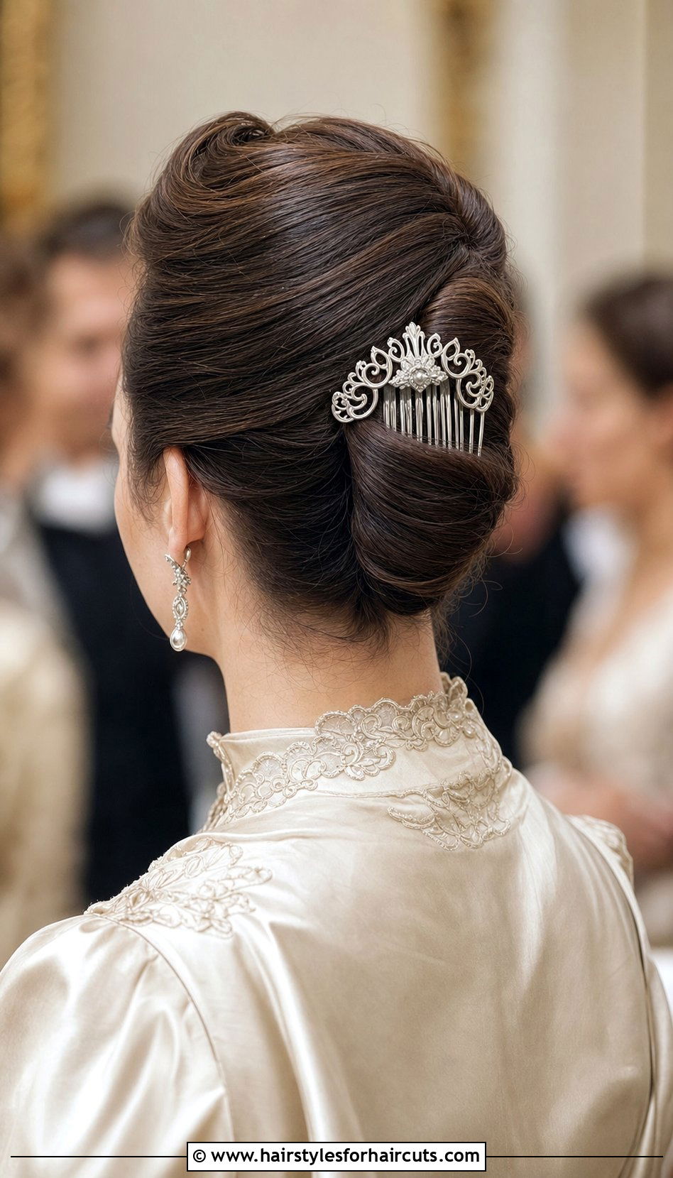 French Twist With Comb Accessory - 25 long hair mexican quinceanera hairstyles - 25 long hair mexican quinceanera hairstyles