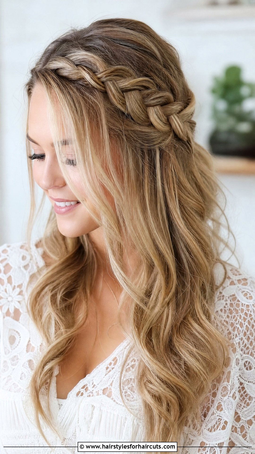 Front Braid Loose Waves - 25 front hairstyles - 25 front hairstyles
