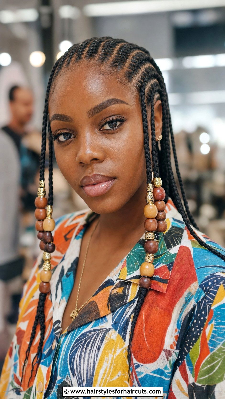 Front Braid With Beads - 25 front braid hairstyles for black hair - 25 front braid hairstyles for black hair