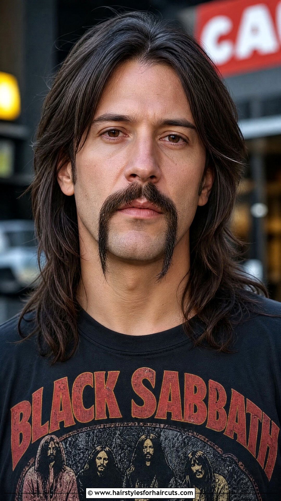 Fu Manchu Mustache With Rocker Hair - 25 mustache hairstyles - 25 mustache hairstyles