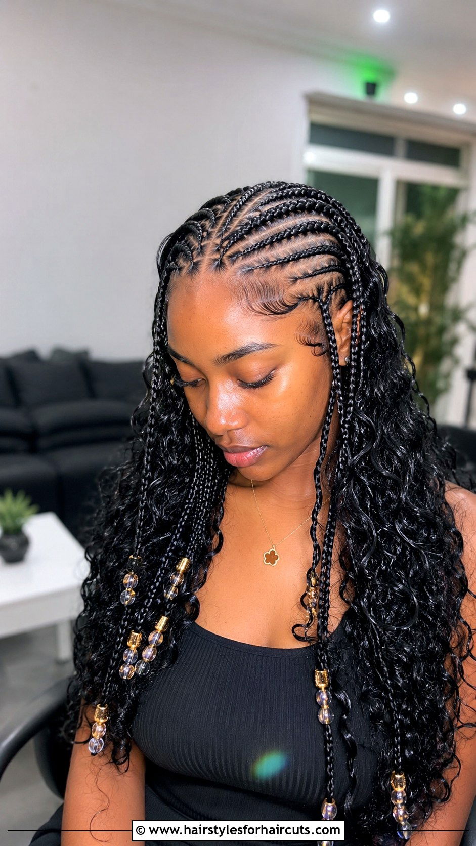 Fulani Braids With Beach Curls - 25 beach curl crochet hairstyles - 25 beach curl crochet hairstyles