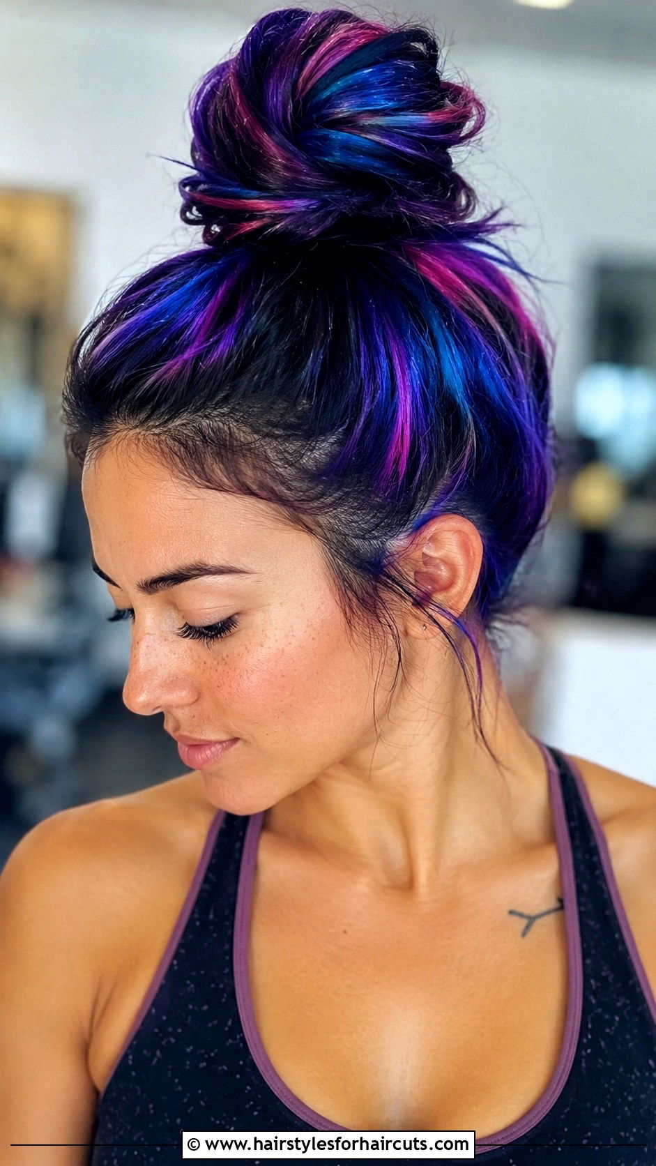 Galaxy Hair Top Knot - 25 galaxy hairstyles - 25 galaxy hairstyles