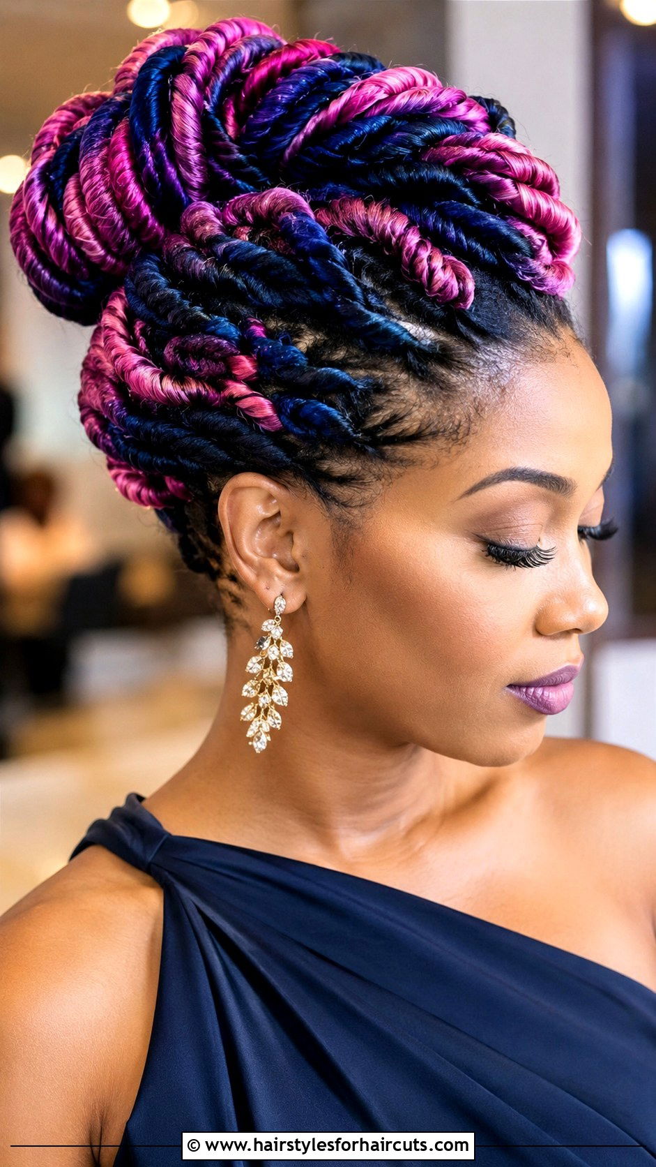 Galaxy Hair Twisted Updo - 25 galaxy hairstyles - 25 galaxy hairstyles