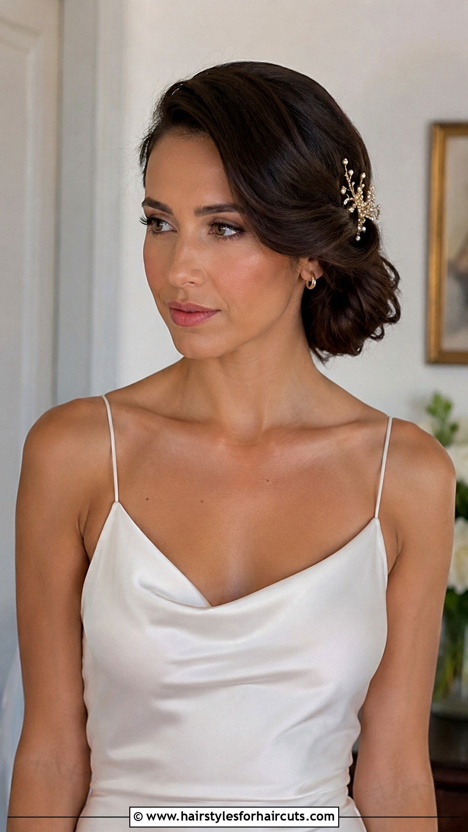 Gently Pinned Back Side Style - 25 bridesmaid hairstyles shoulder length hair - 25 bridesmaid hairstyles shoulder length hair