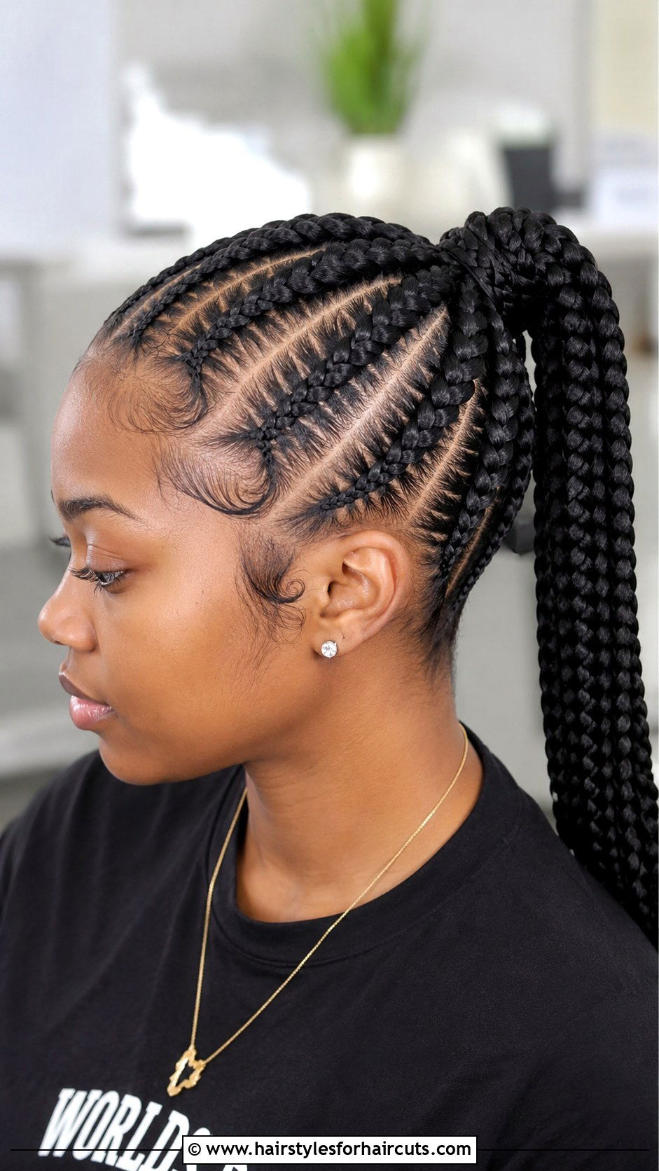 Ghana Braid Ponytail - 25 braid ponytail hairstyles for black hair - 25 braid ponytail hairstyles for black hair