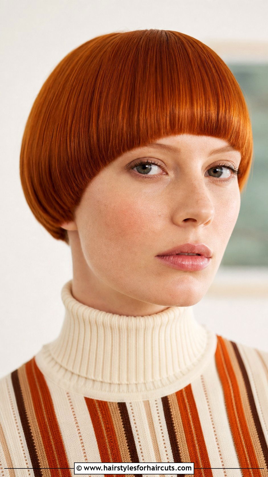 Ginger Bowl Cut - 25 short red hairstyles - 25 short red hairstyles