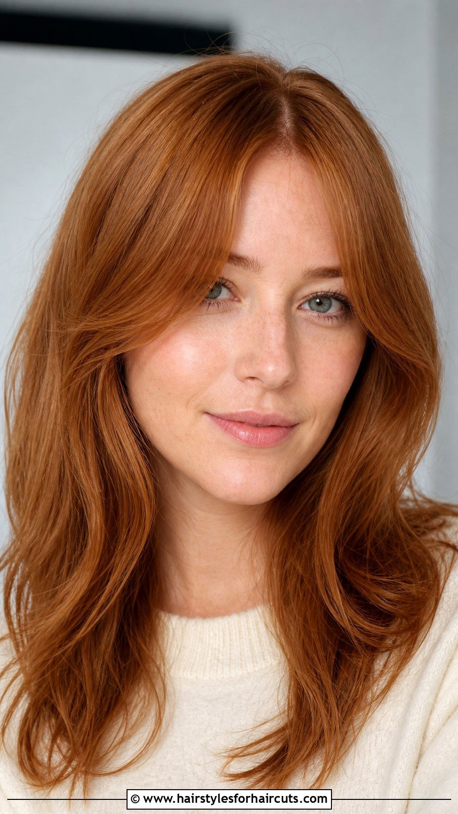 Ginger Curtain Bangs With Long Hair - 25 ginger haircuts - 25 ginger haircuts