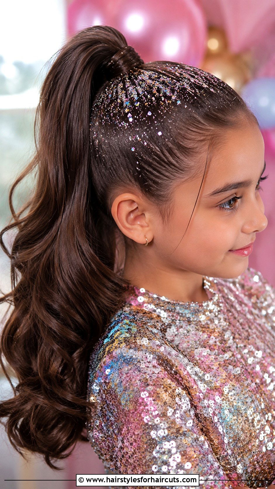 Glitter Roots Ponytail - 25 hairstyles girl for party wedding - 25 hairstyles girl for party wedding