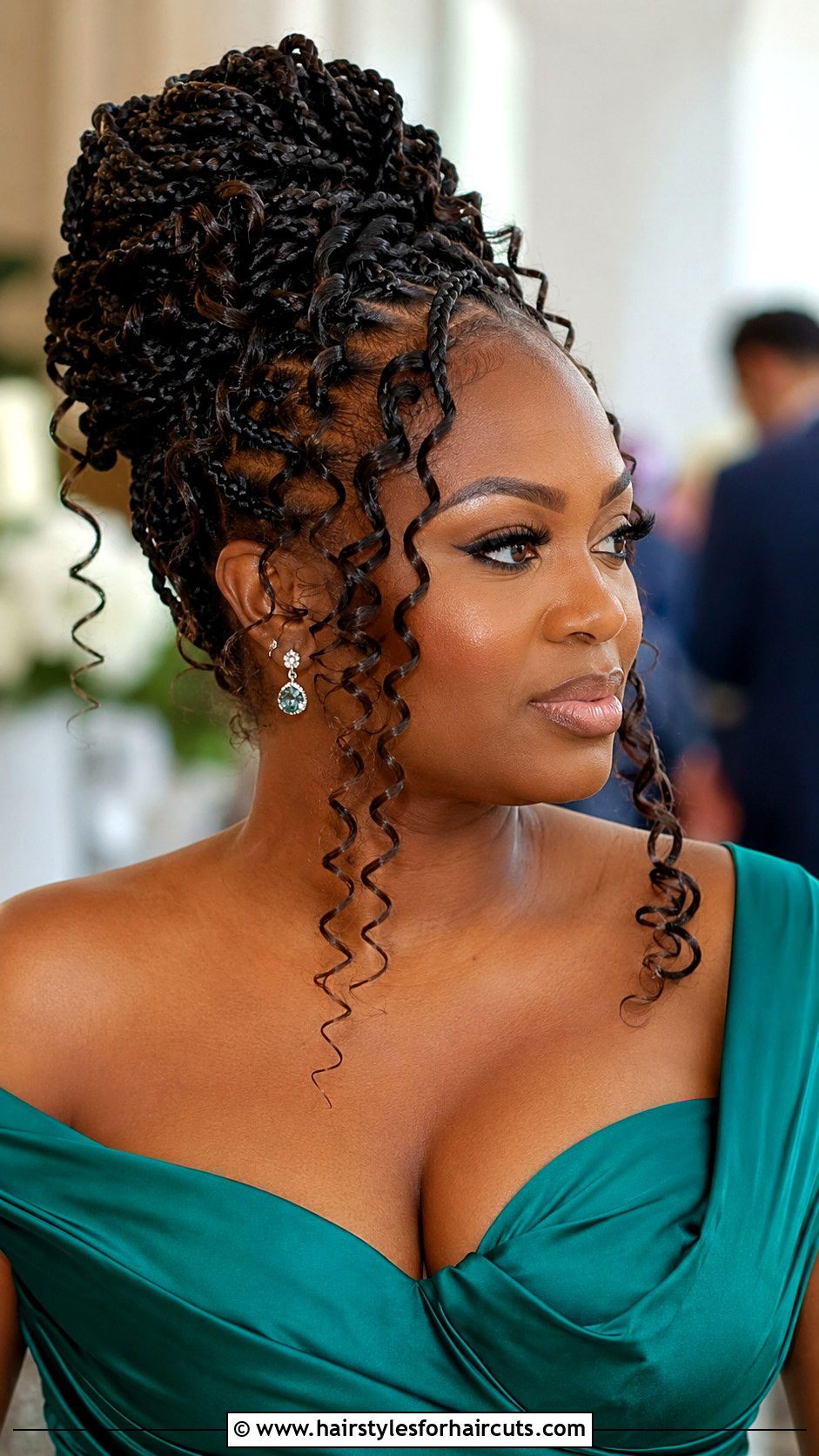 Goddess Braids Updo - 25 gala hairstyles for black hair - 25 gala hairstyles for black hair