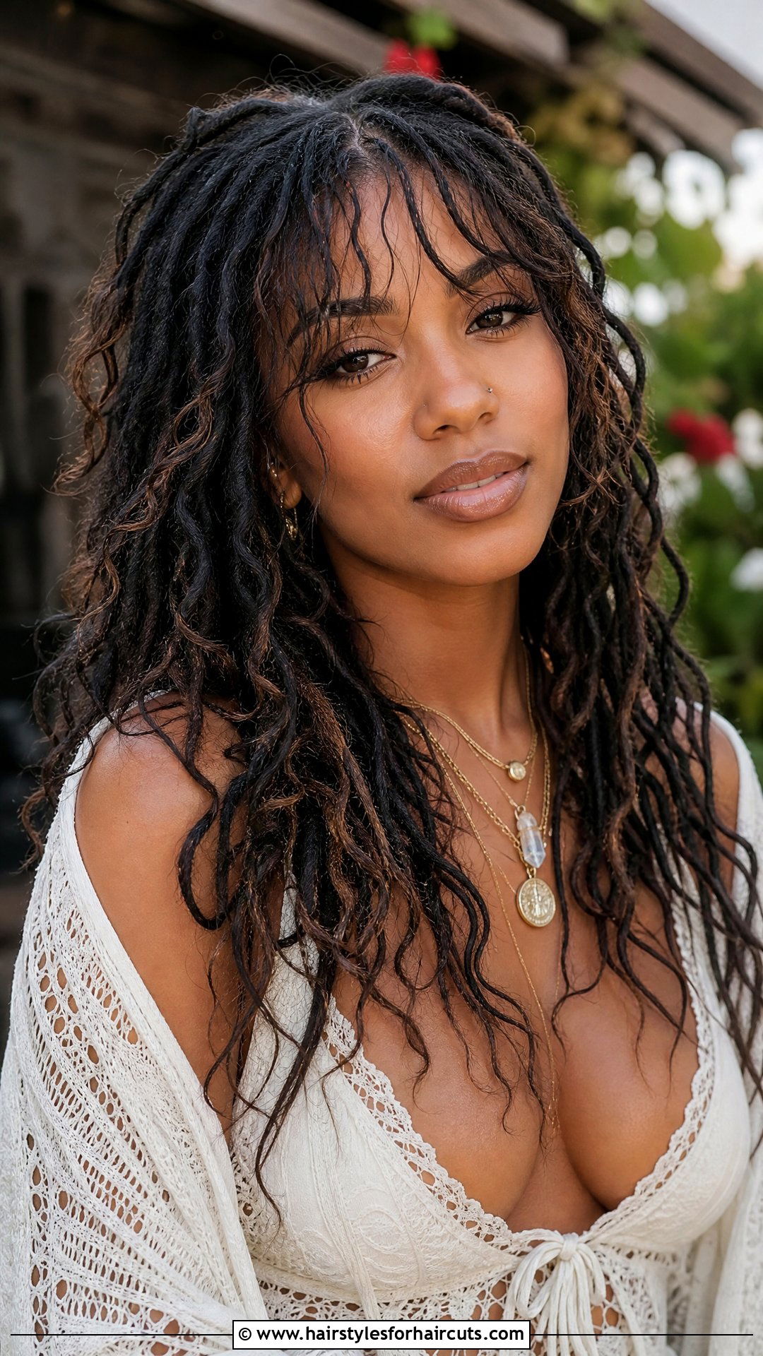 Goddess Locs With Wispy Bangs - 25 crochet hairstyles with bangs - 25 crochet hairstyles with bangs
