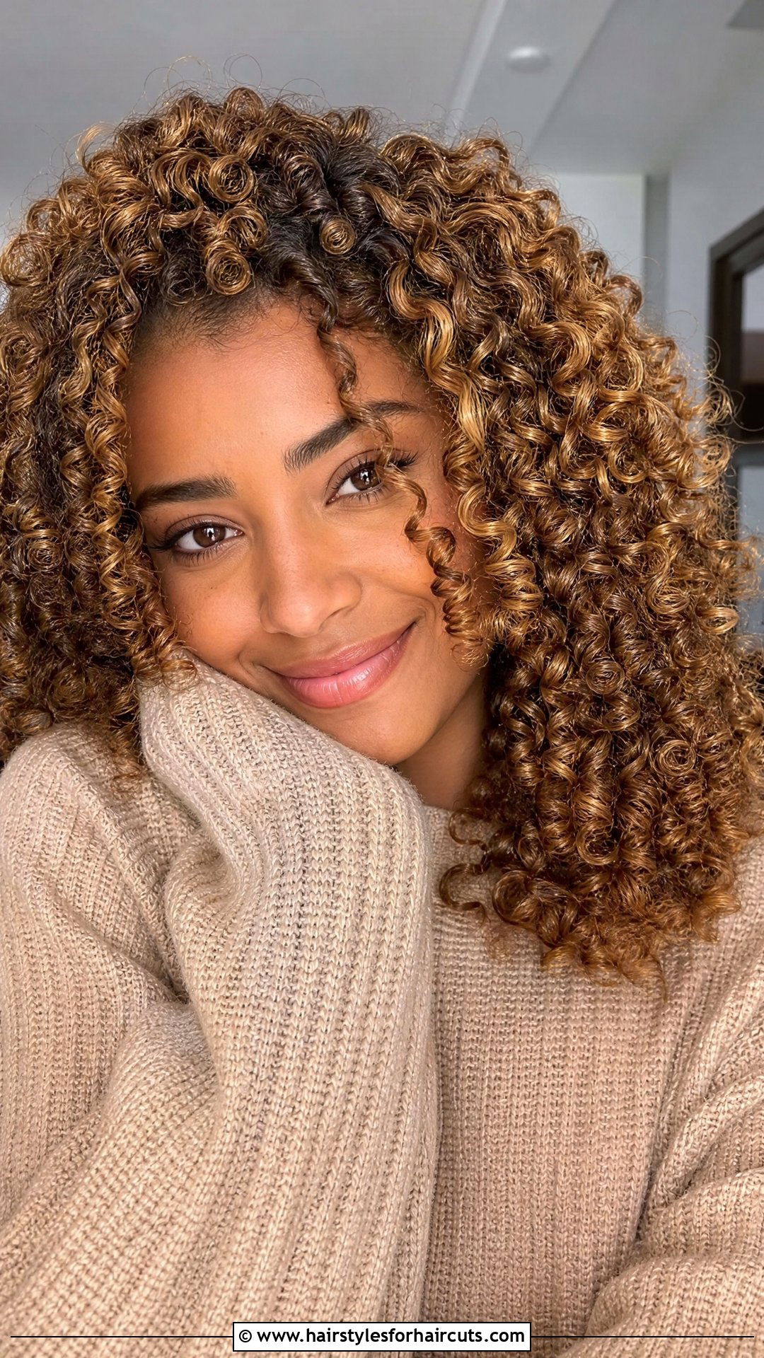 Golden Bronze Curls - 25 dyed hairstyles for black hair - 25 dyed hairstyles for black hair