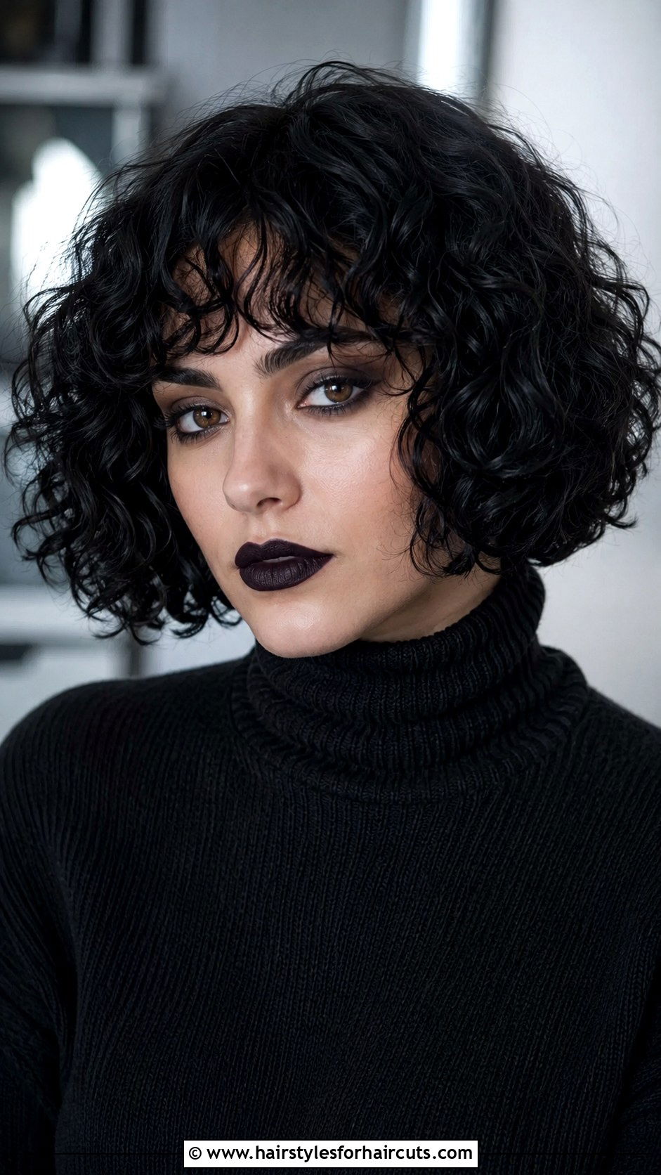 Goth Curly Bob - 25 goth hairstyles for curly hair - 25 goth hairstyles for curly hair