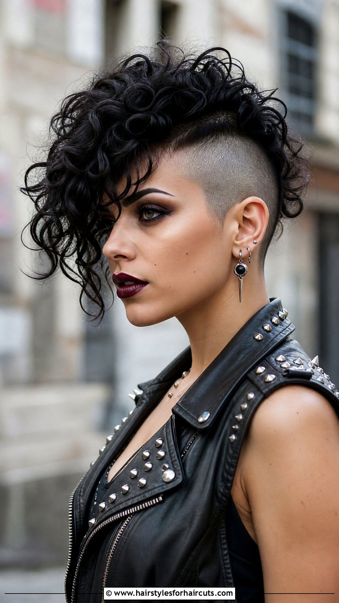 Gothic Curly Undercut - 25 goth hairstyles for curly hair - 25 goth hairstyles for curly hair