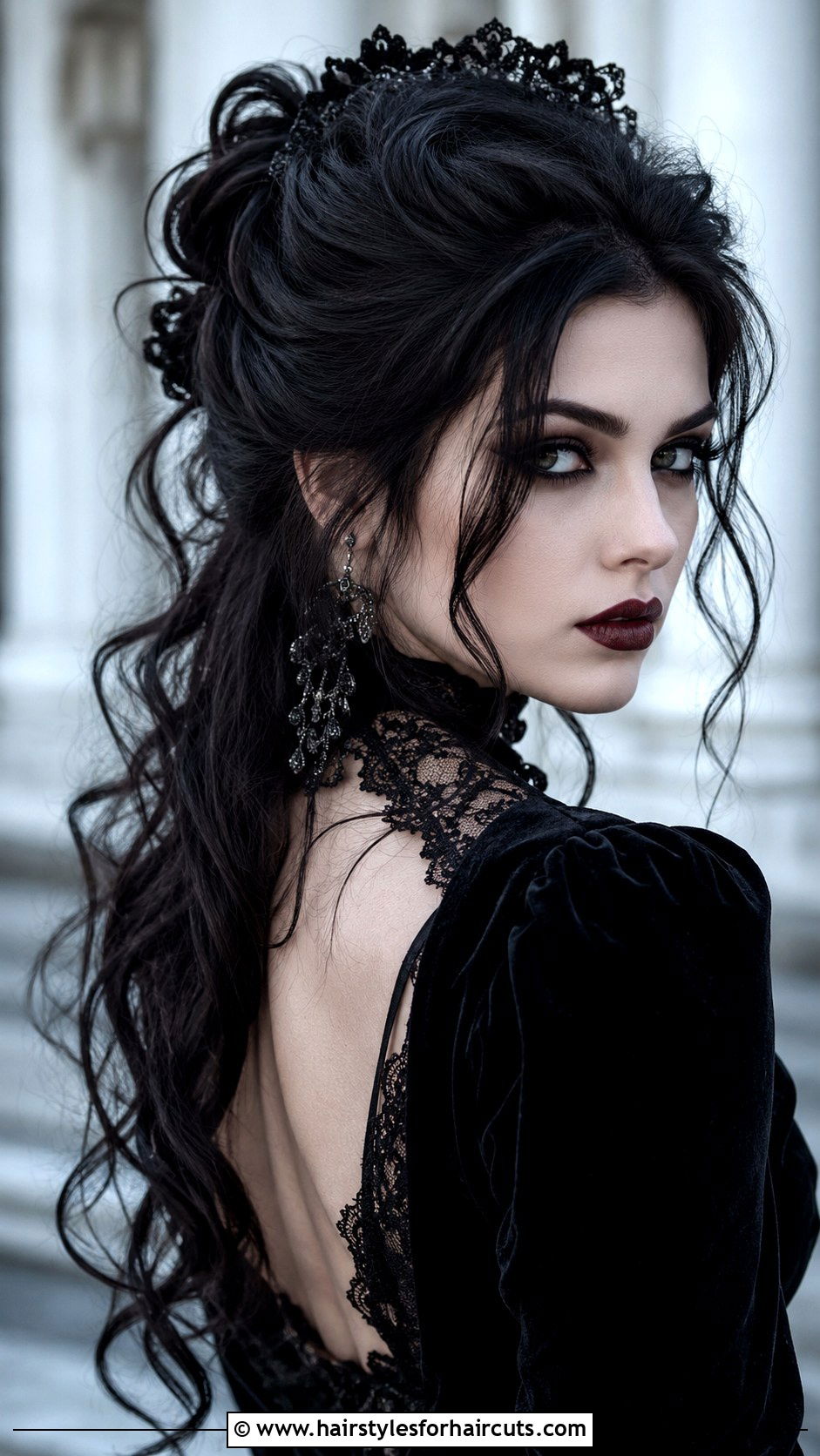 Gothic Fantasy Half Updo - 25 fantasy hairstyles - 25 fantasy hairstyles
