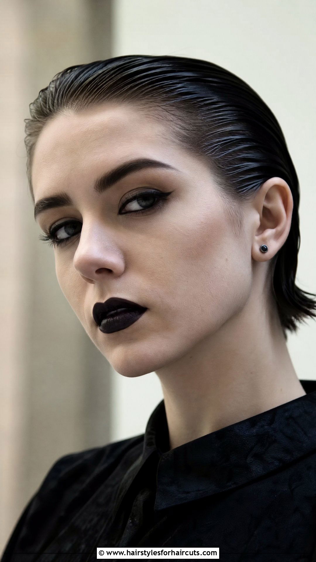 Gothic Slicked Back Short Hair - 25 halloween hairstyles for short hair - 25 halloween hairstyles for short hair