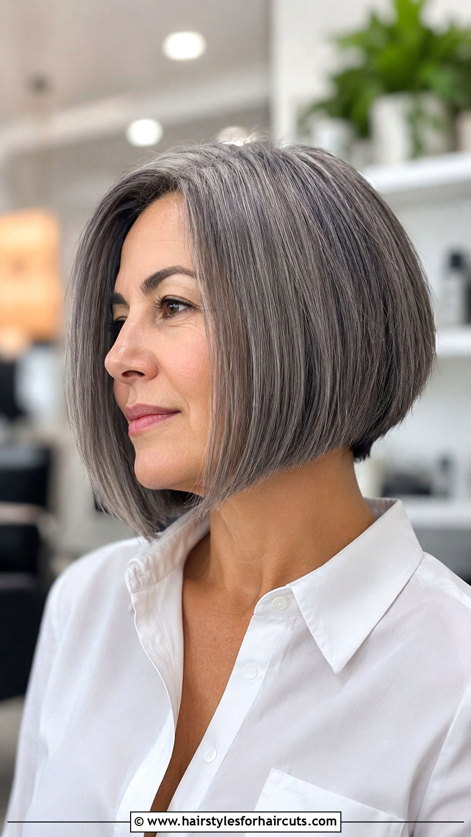Gray A Line Bob - 25 gray hairstyles - 25 gray hairstyles
