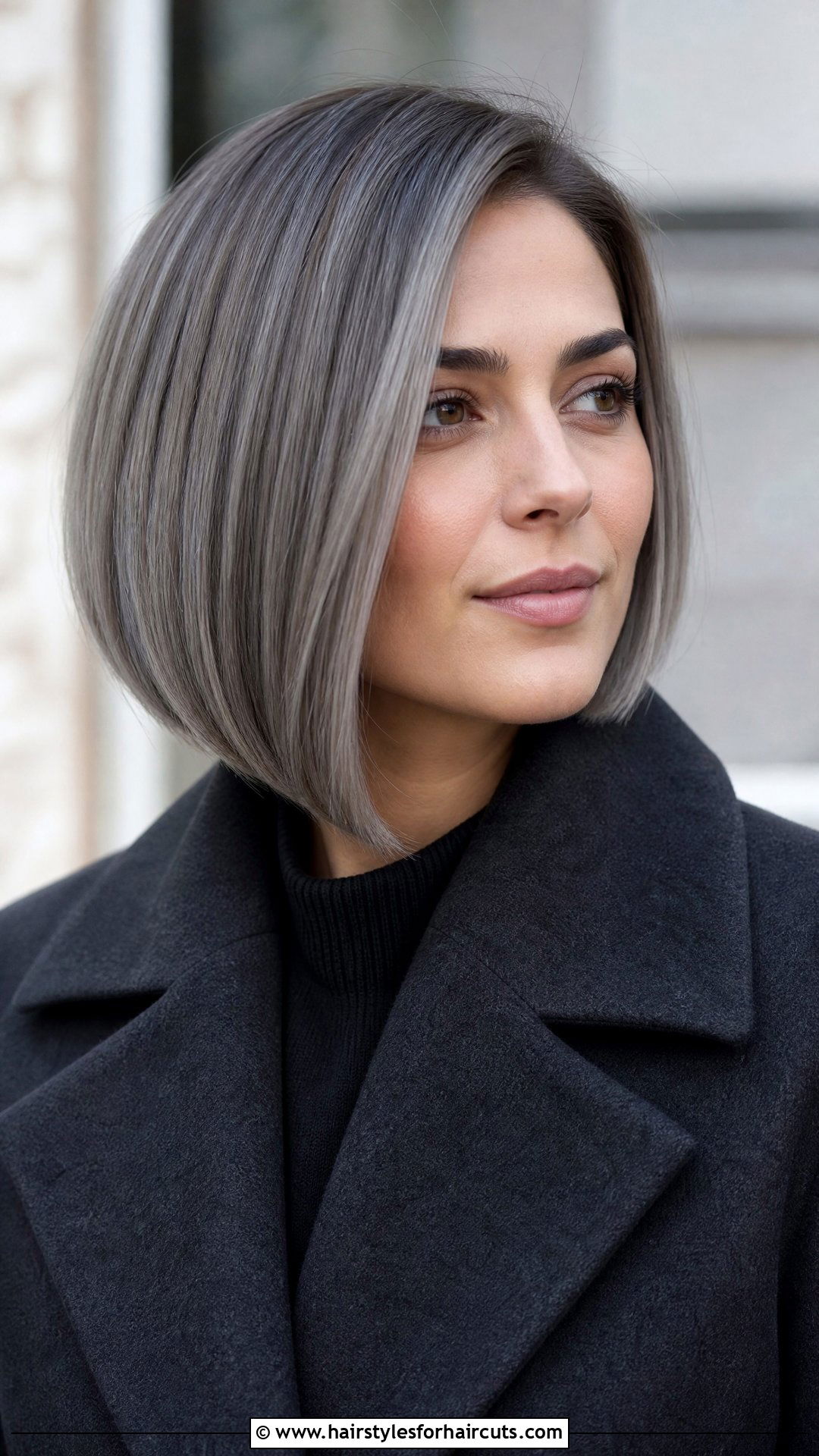 Gray A Line Bob - 25 women gray hairstyles - 25 women gray hairstyles